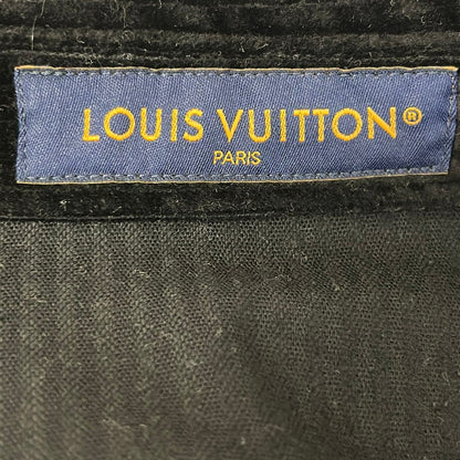 Louis Vuitton Long Sleeve Shirt L Mpu Black Long Corduroy LV Logo Rhinestone — view 3
