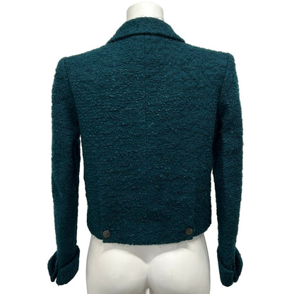 Chanel Jacket 36 S Green Long Sleeve Winter Autumn Shoulder Pad Wool — view 2