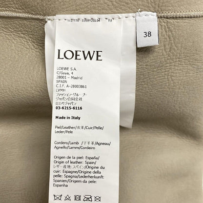 Loewe Jacket 38 M Ivory Beige Long Sleeve Shearling Winter Leather — view 4