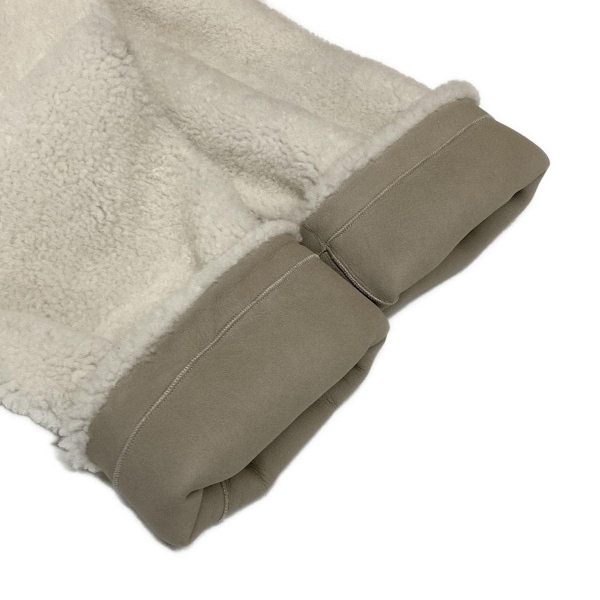 Loewe Jacket 38 M Ivory Beige Long Sleeve Shearling Winter Leather — view 6