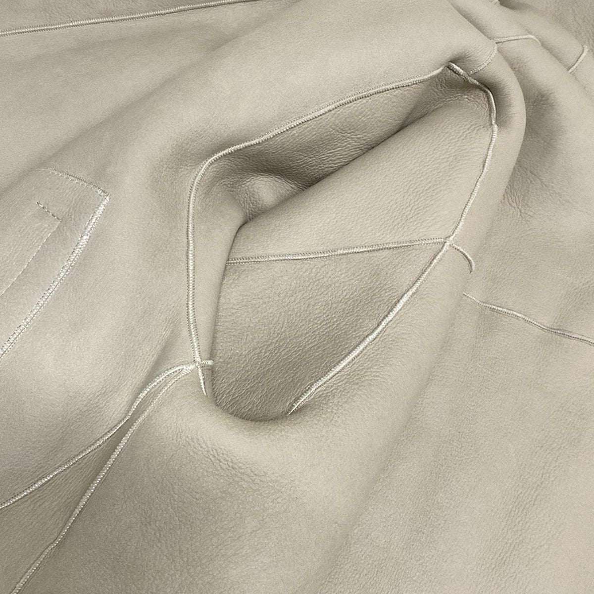 Loewe Jacket 38 M Ivory Beige Long Sleeve Shearling Winter Leather — view 8