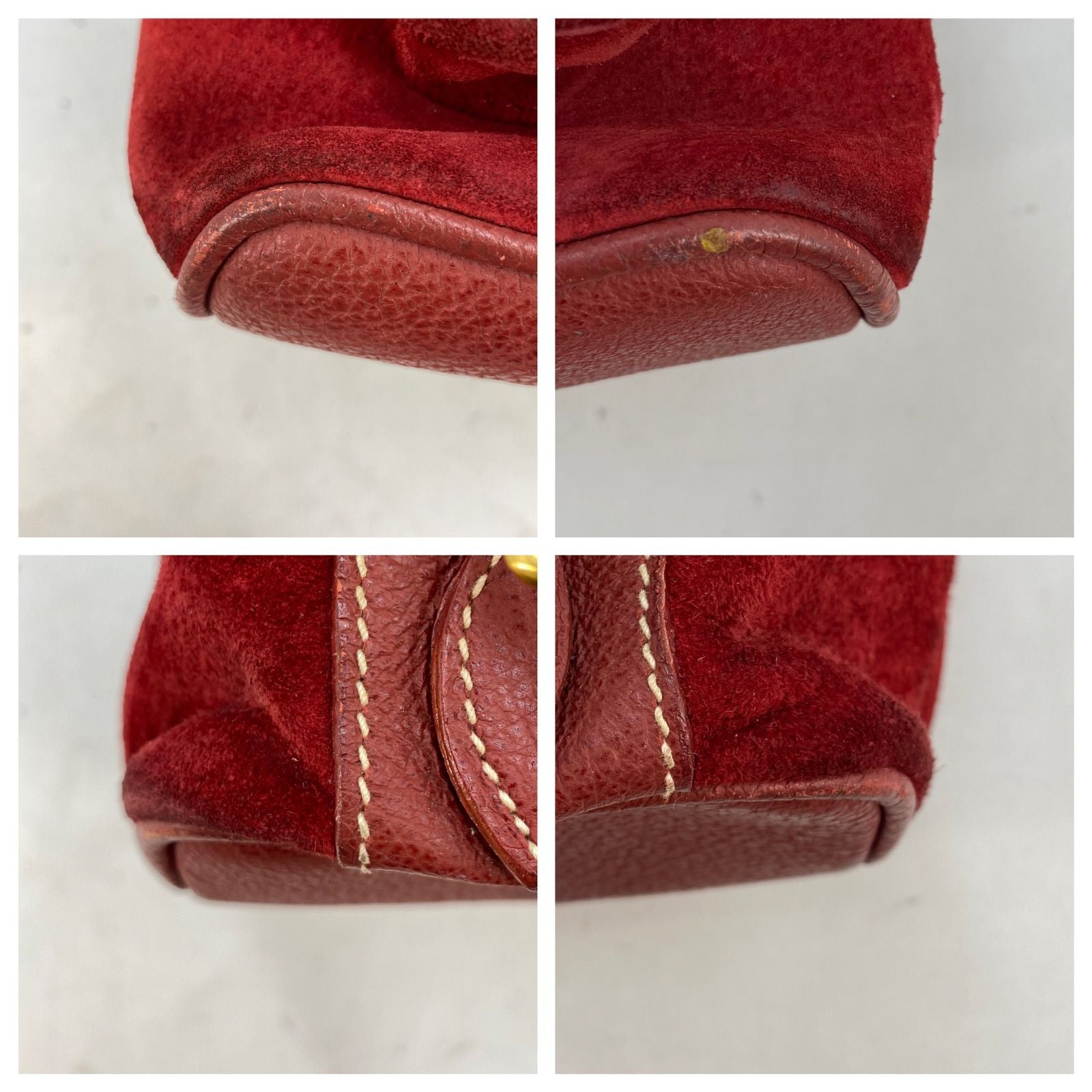 Gucci Backpack Suede Red Travel Business Bamboo — view 7