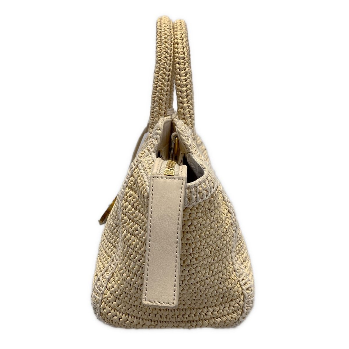 Saint Laurent Paris Handbag Baby Downtown Cabas Ivory Basket Bag Leather — view 4