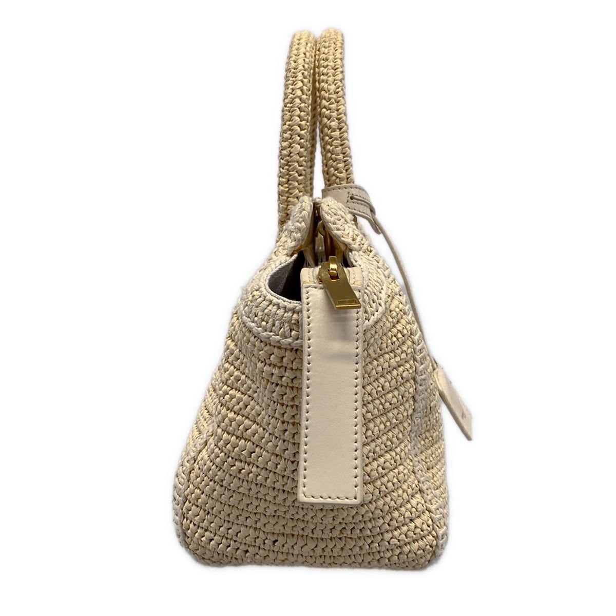 Saint Laurent Paris Handbag Baby Downtown Cabas Ivory Basket Bag Leather — view 2
