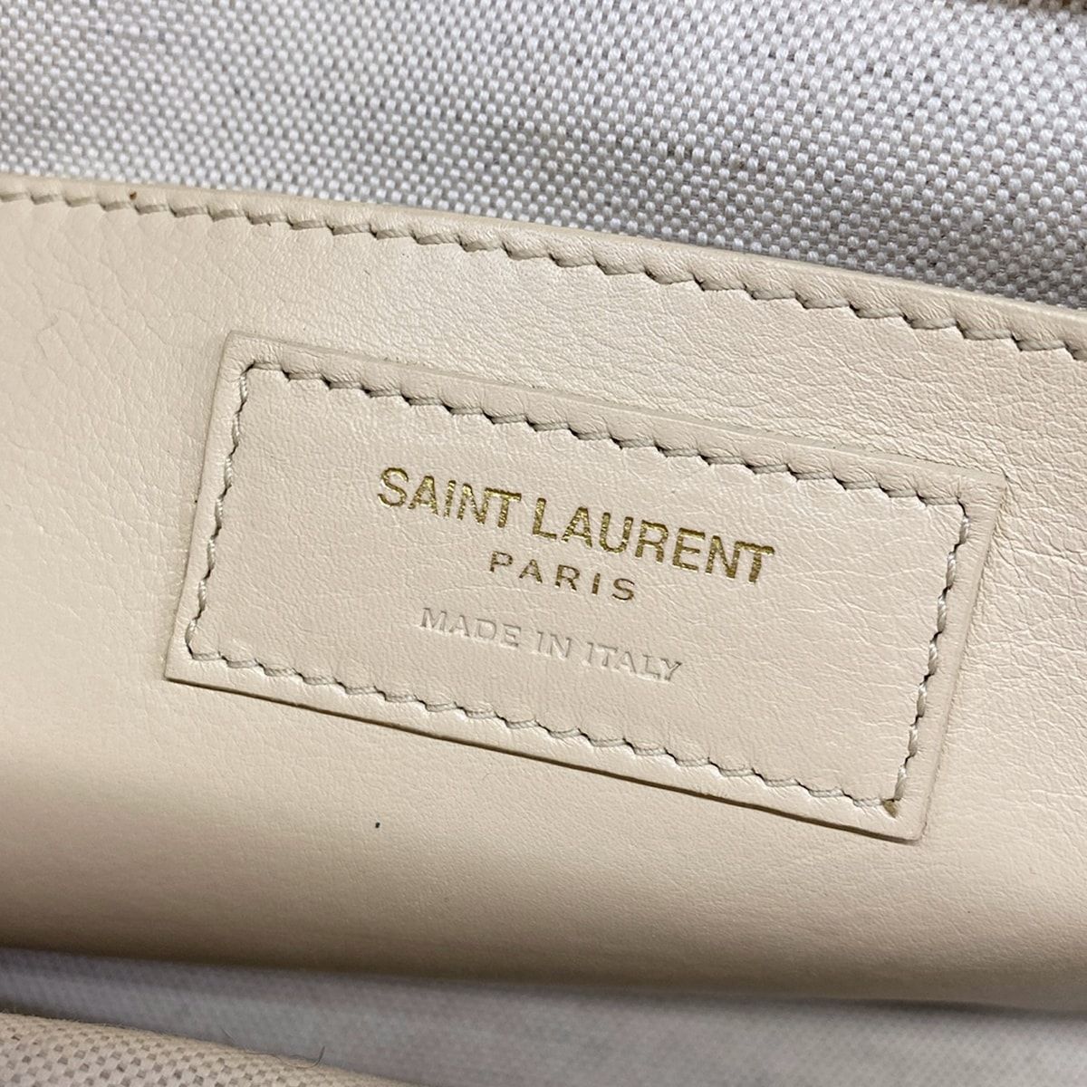 Saint Laurent Paris Handbag Baby Downtown Cabas Ivory Basket Bag Leather — view 9
