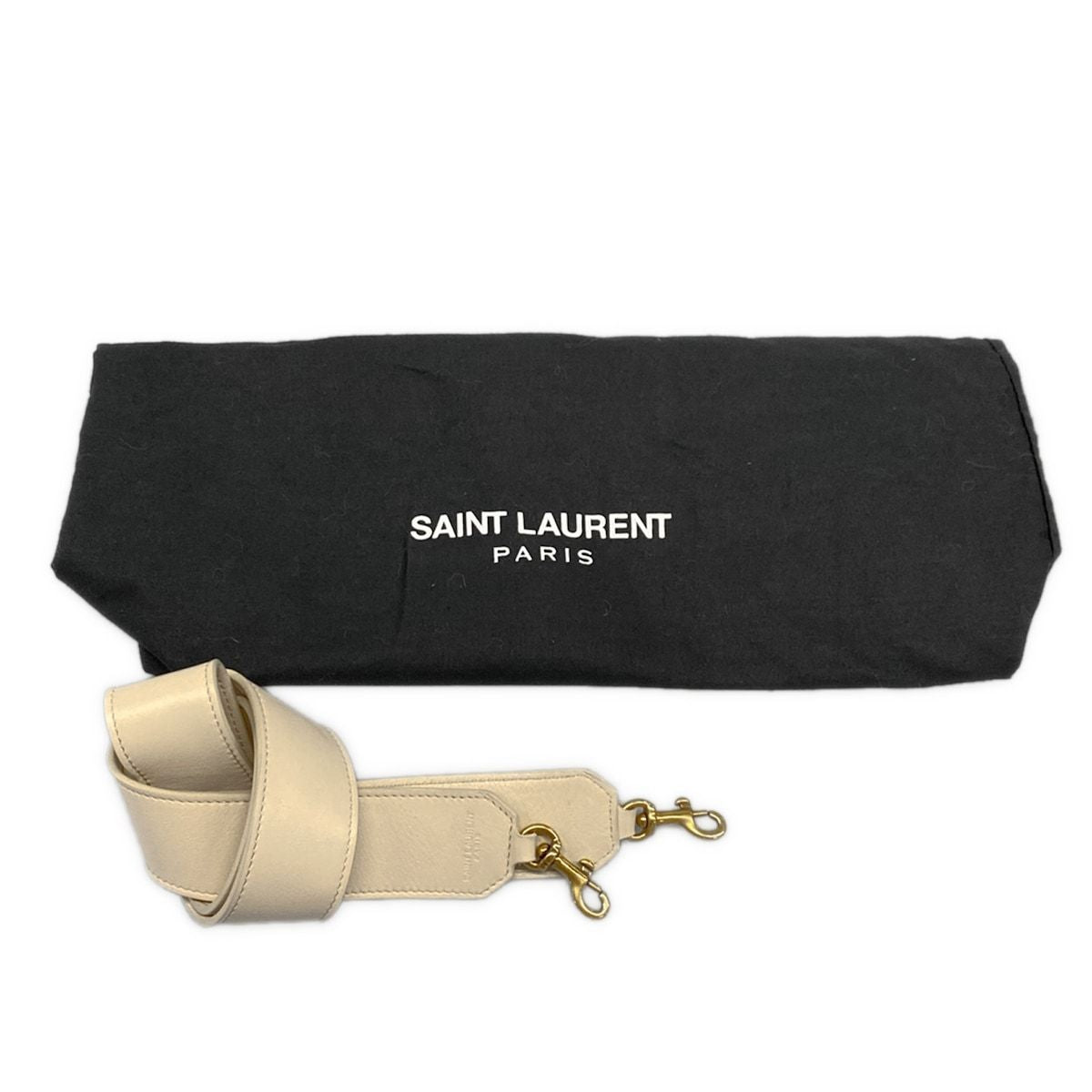 Saint Laurent Paris Handbag Baby Downtown Cabas Ivory Basket Bag Leather — view 8