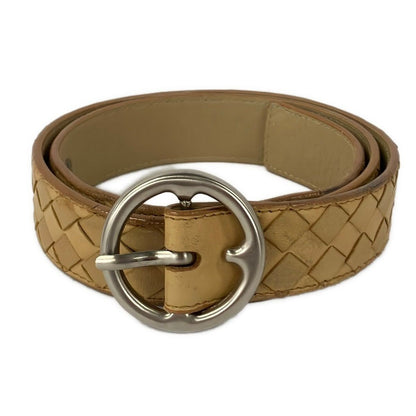 Bottega Veneta Belt 75 cm Beige Intrecciato Leather