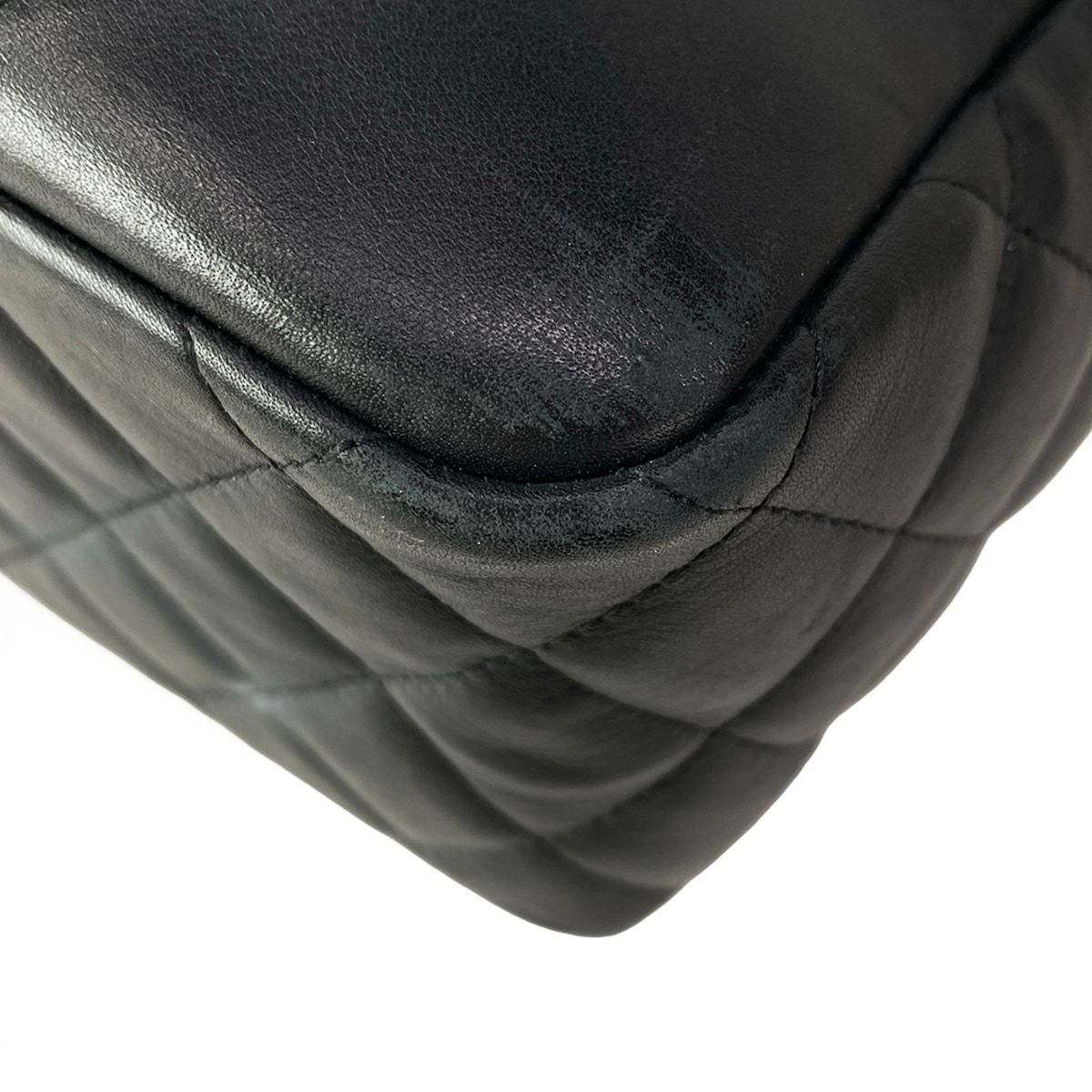 Chanel Cambon Line Mini Bowling Bag Black Silver Leather Lambskin — view 6