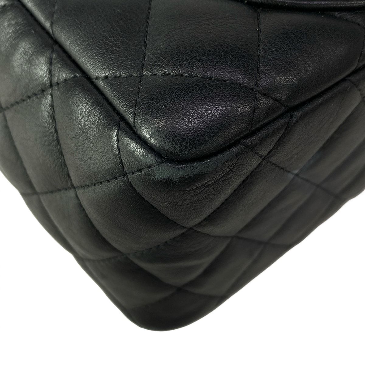 Chanel Cambon Line Mini Bowling Bag Black Silver Leather Lambskin — view 9