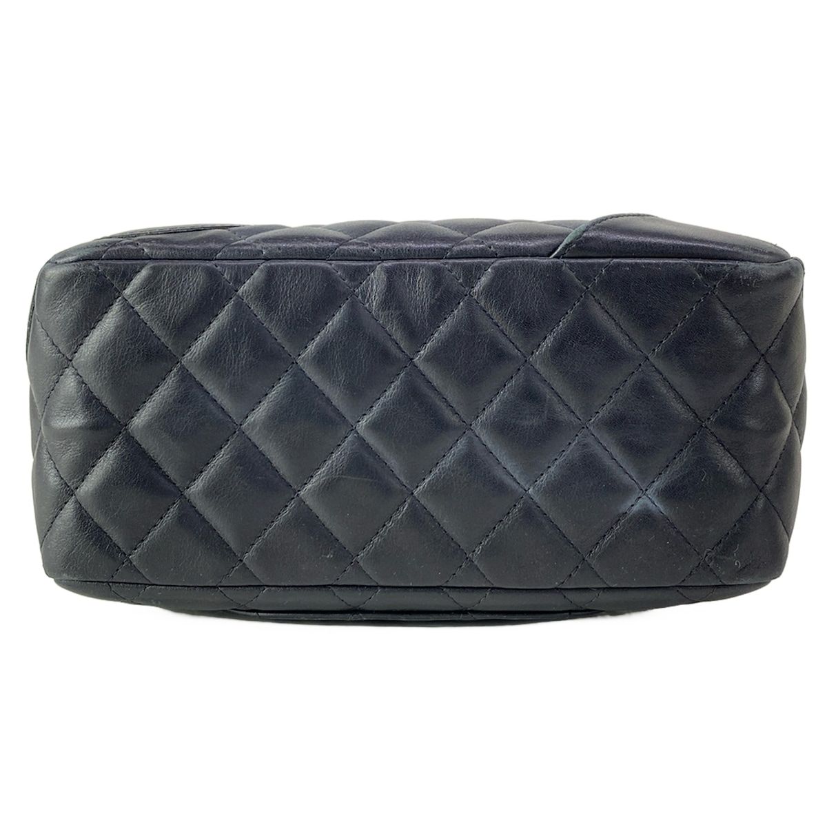 Chanel Cambon Line Mini Bowling Bag Black Silver Leather Lambskin — view 5