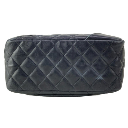 Chanel Cambon Line Mini Bowling Bag Black Silver Leather Lambskin — view 5