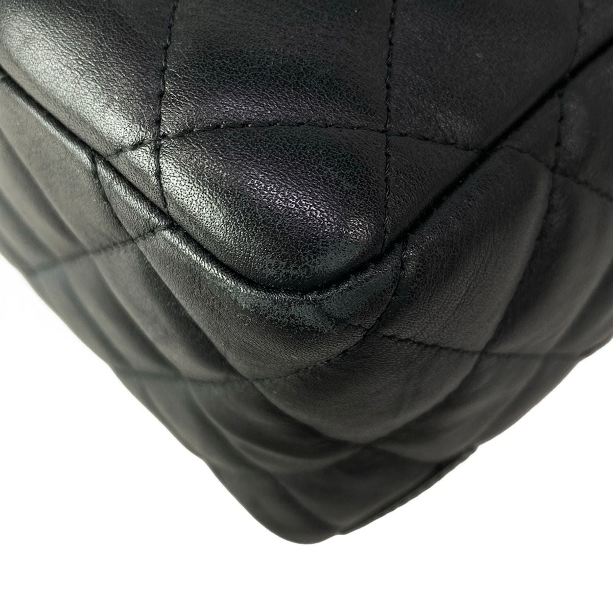 Chanel Cambon Line Mini Bowling Bag Black Silver Leather Lambskin — view 8