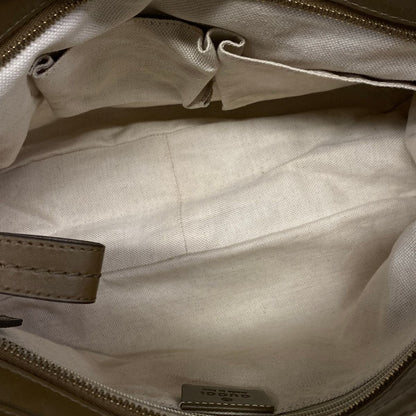 Gucci Shoulder Bag Ski GG Pattern Beige Dark Brown Leather — view 7