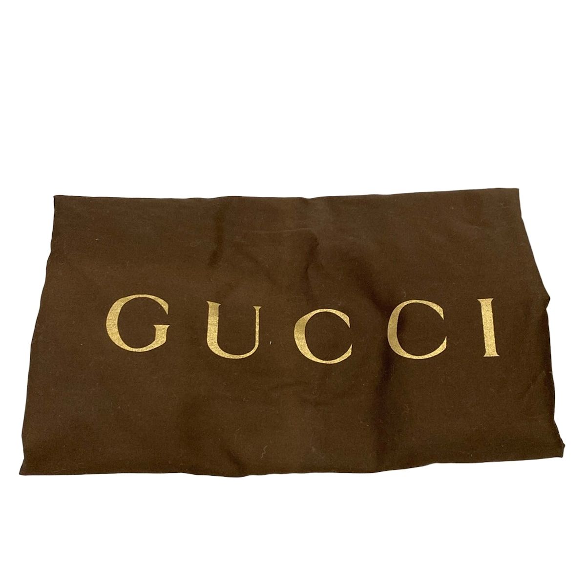 Gucci Shoulder Bag Ski GG Pattern Beige Dark Brown Leather — view 8