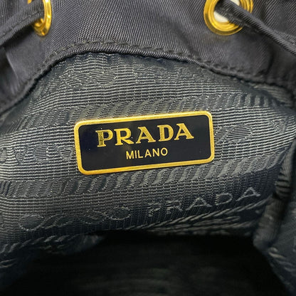 Prada Duet Dark Navy Drawstring Mini Bag Leather — view 9