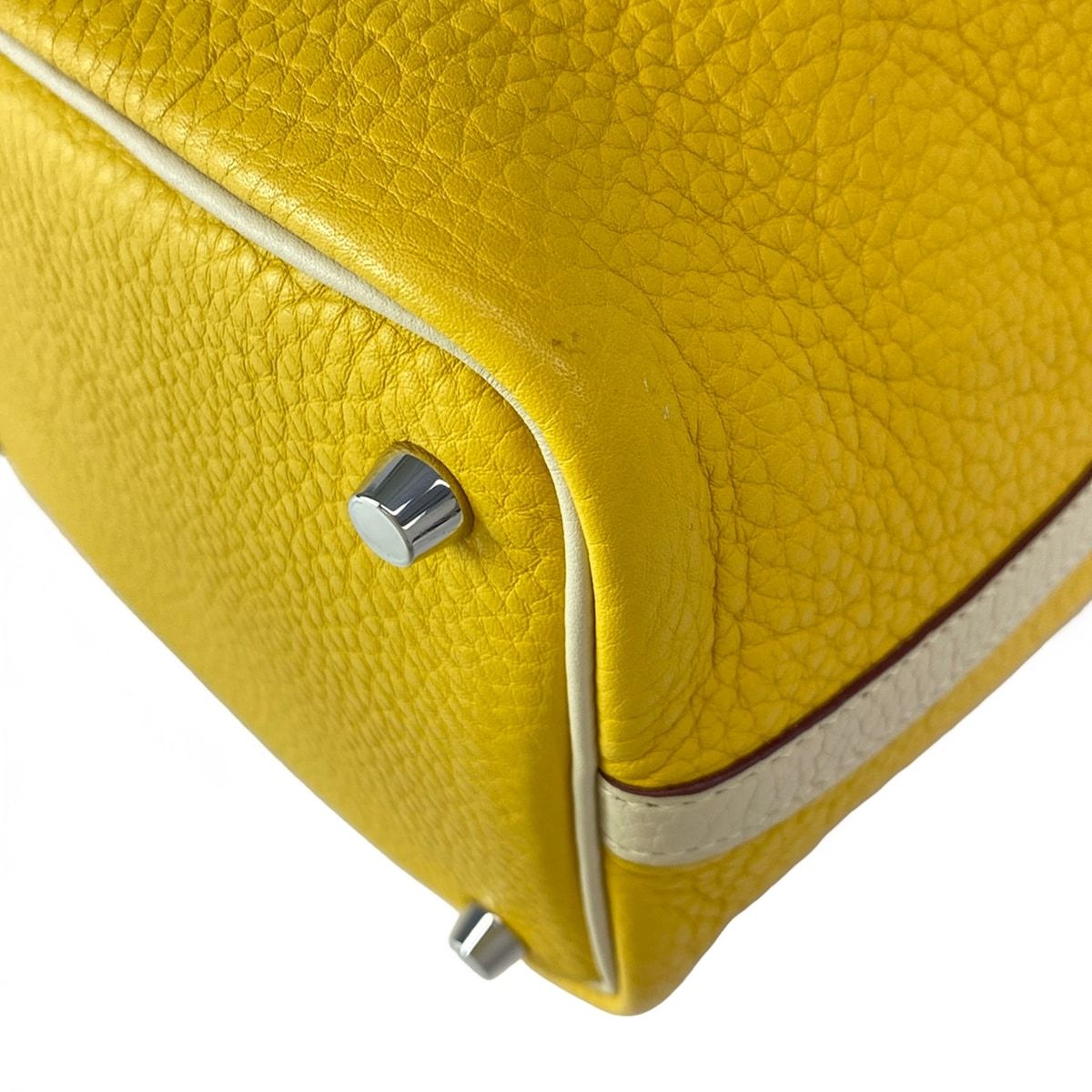 Hermes Handbag Picotin PM Soleil Parchemin by Color Silver — view 6