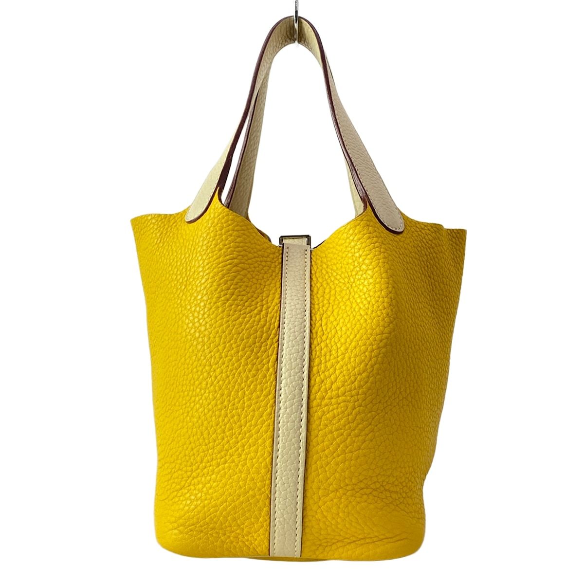Hermes Handbag Picotin PM Soleil Parchemin by Color Silver — view 4