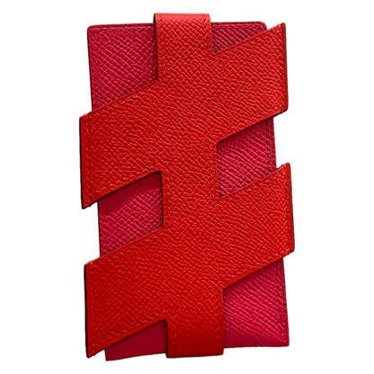 Hermes Card Case Tag Folder le Juku Rose Extreme — view 2