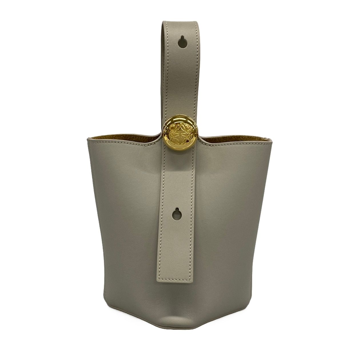 Loewe Pebble Bucket Bag Mini Shell Gray
