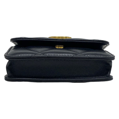 Chanel Waist Pouch Quilted Black Chain Belt Vintage Gold Lambskin — view 5