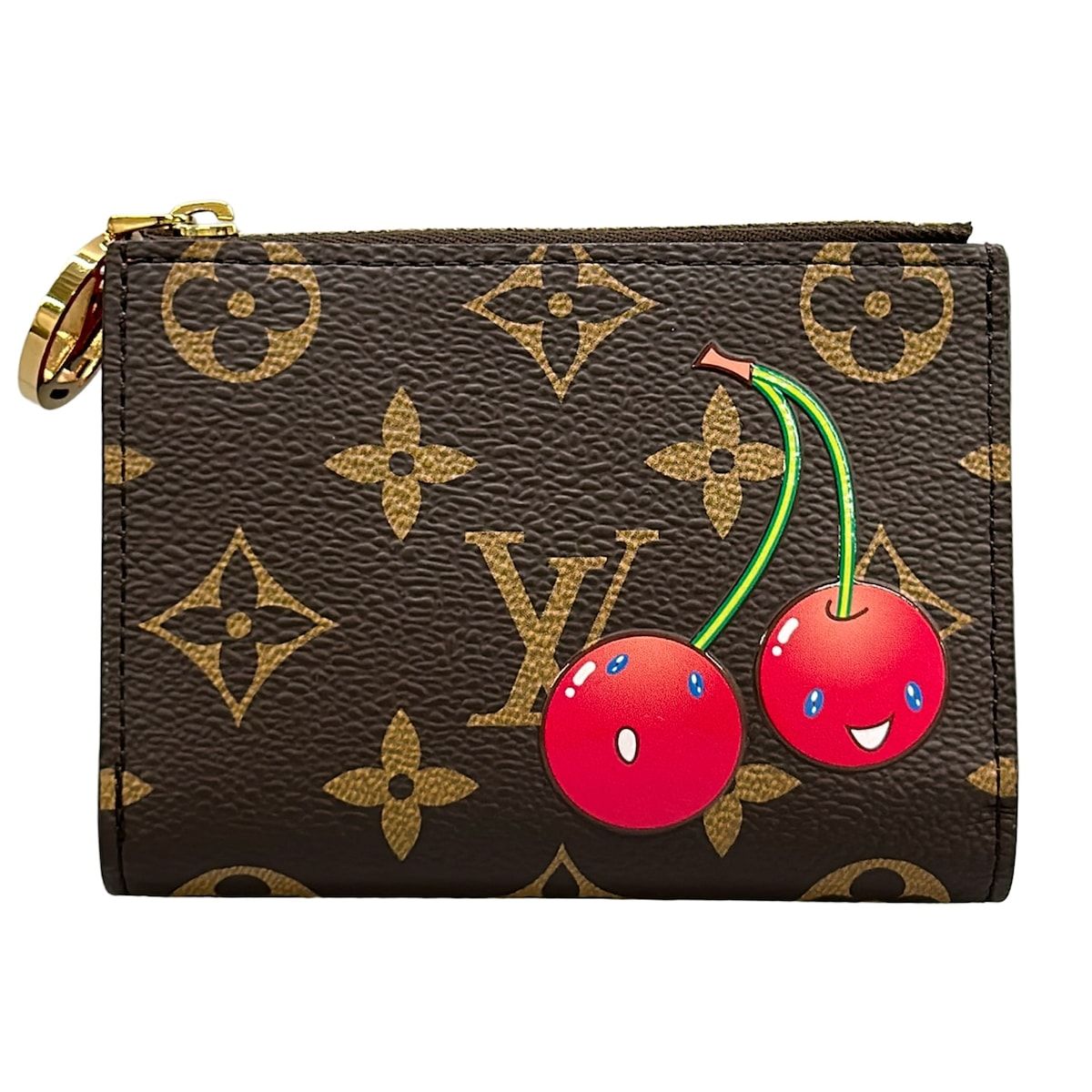 Louis Vuitton Bifold Wallet Monogram Cherry Portefeuille Lisa Initial