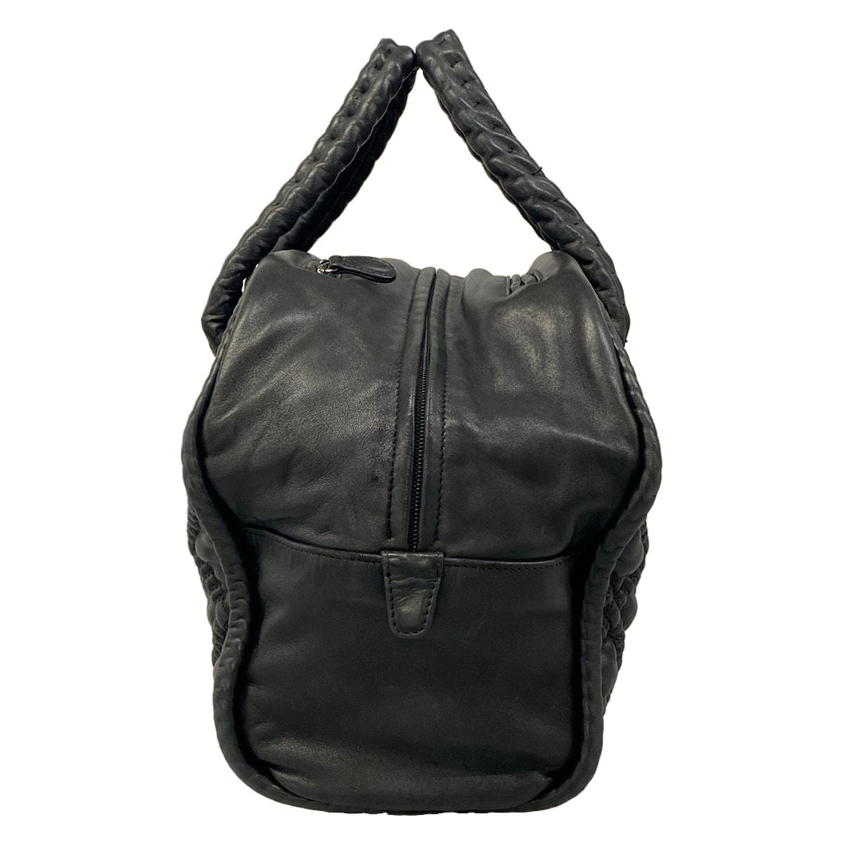 Chanel Handbag Black Silver Hidden Chain Bowler Bag Lambskin — view 4