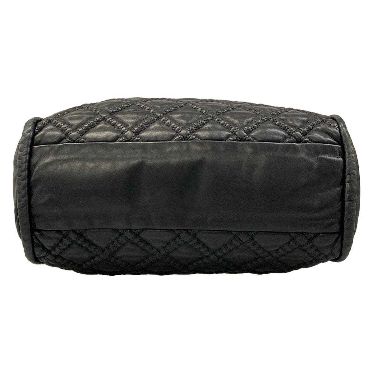 Chanel Handbag Black Silver Hidden Chain Bowler Bag Lambskin — view 5
