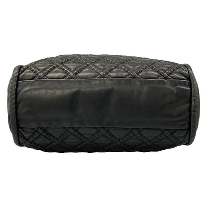 Chanel Handbag Black Silver Hidden Chain Bowler Bag Lambskin — view 5