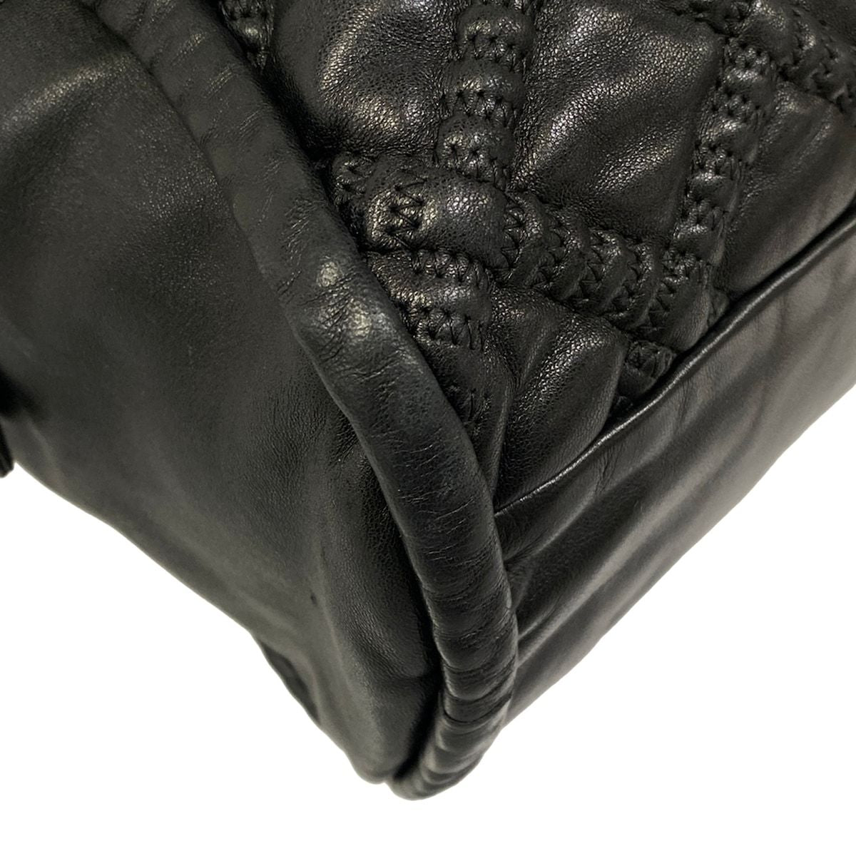 Chanel Handbag Black Silver Hidden Chain Bowler Bag Lambskin — view 6