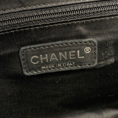 Chanel Handbag Black Silver Hidden Chain Bowler Bag Lambskin — view 9
