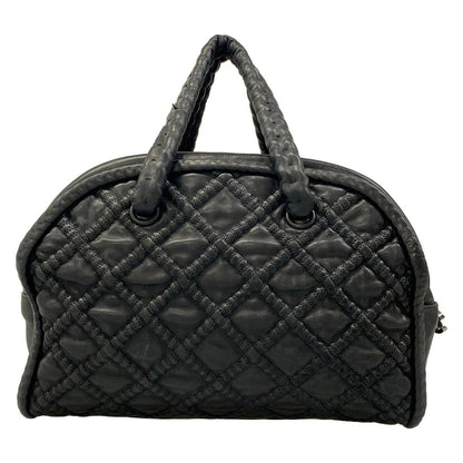 Chanel Handbag Black Silver Hidden Chain Bowler Bag Lambskin — view 3