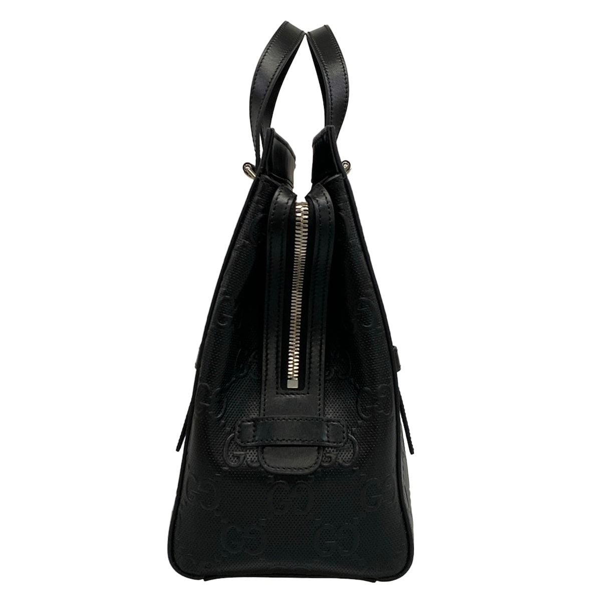 Gucci Handbag GG Embossed Black Leather — view 2