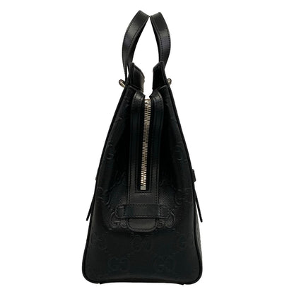 Gucci Handbag GG Embossed Black Leather — view 2