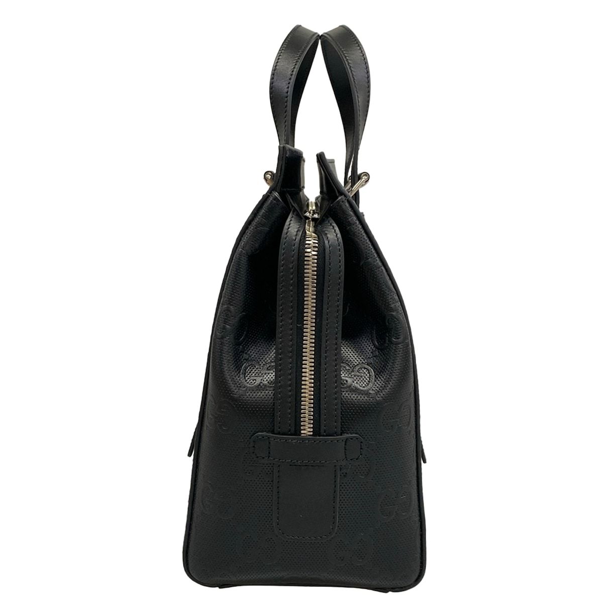 Gucci Handbag GG Embossed Black Leather — view 4
