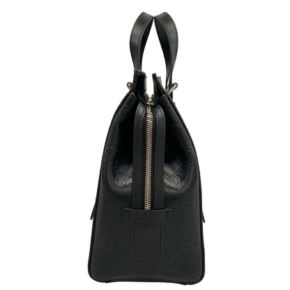 Gucci Handbag GG Embossed Black Leather — view 4
