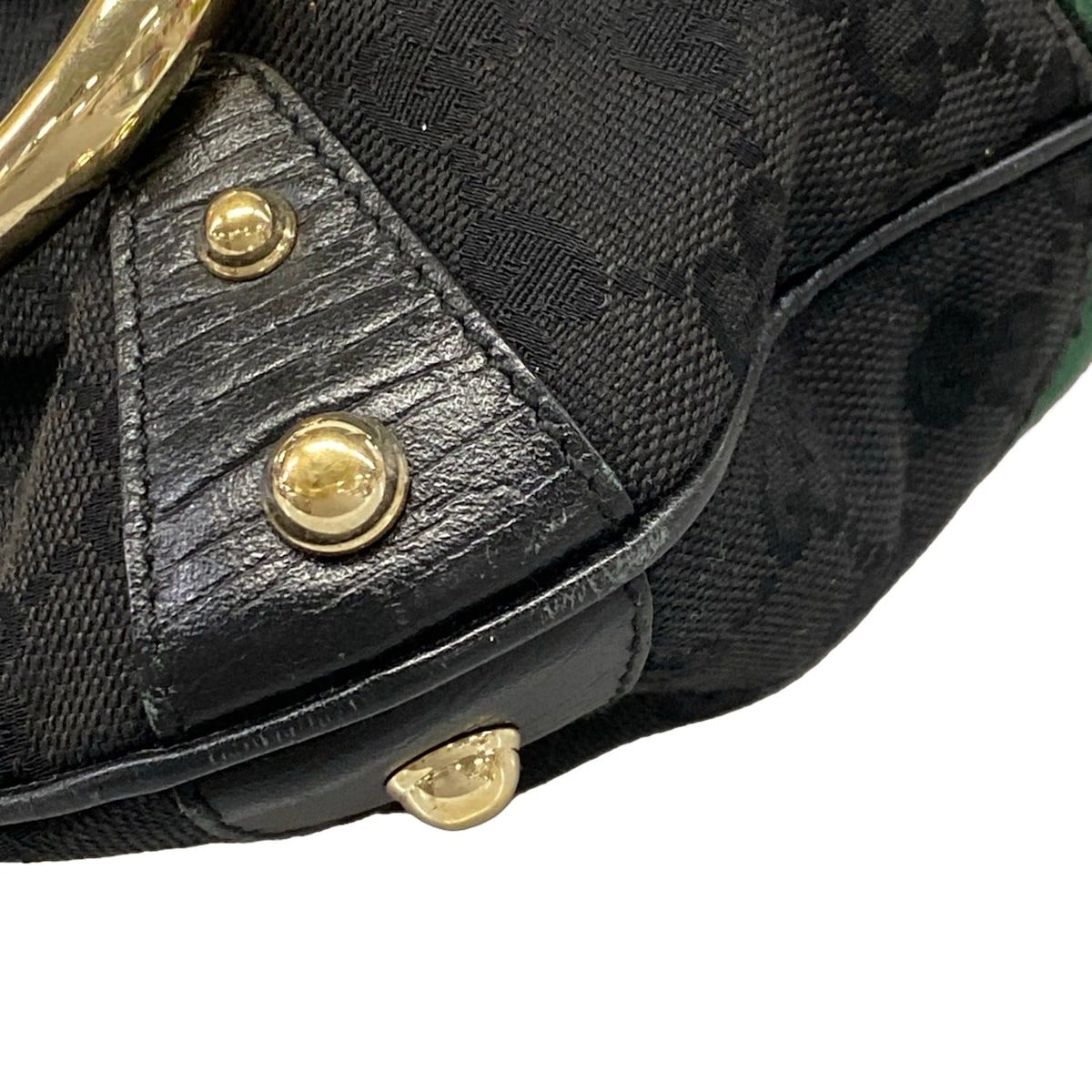Gucci Shoulder Bag Horsebit Sherry GG Pattern Black Leather — view 6
