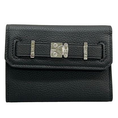 Louis Vuitton Trifold Wallet Georges Black Leather Cowhide