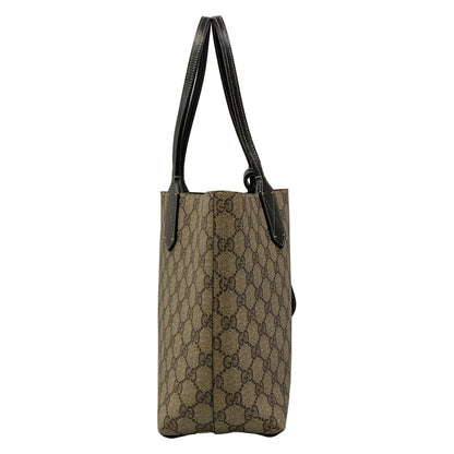 Gucci Tote GG Leather Small Black Beige Dark Brown Reversible — view 2