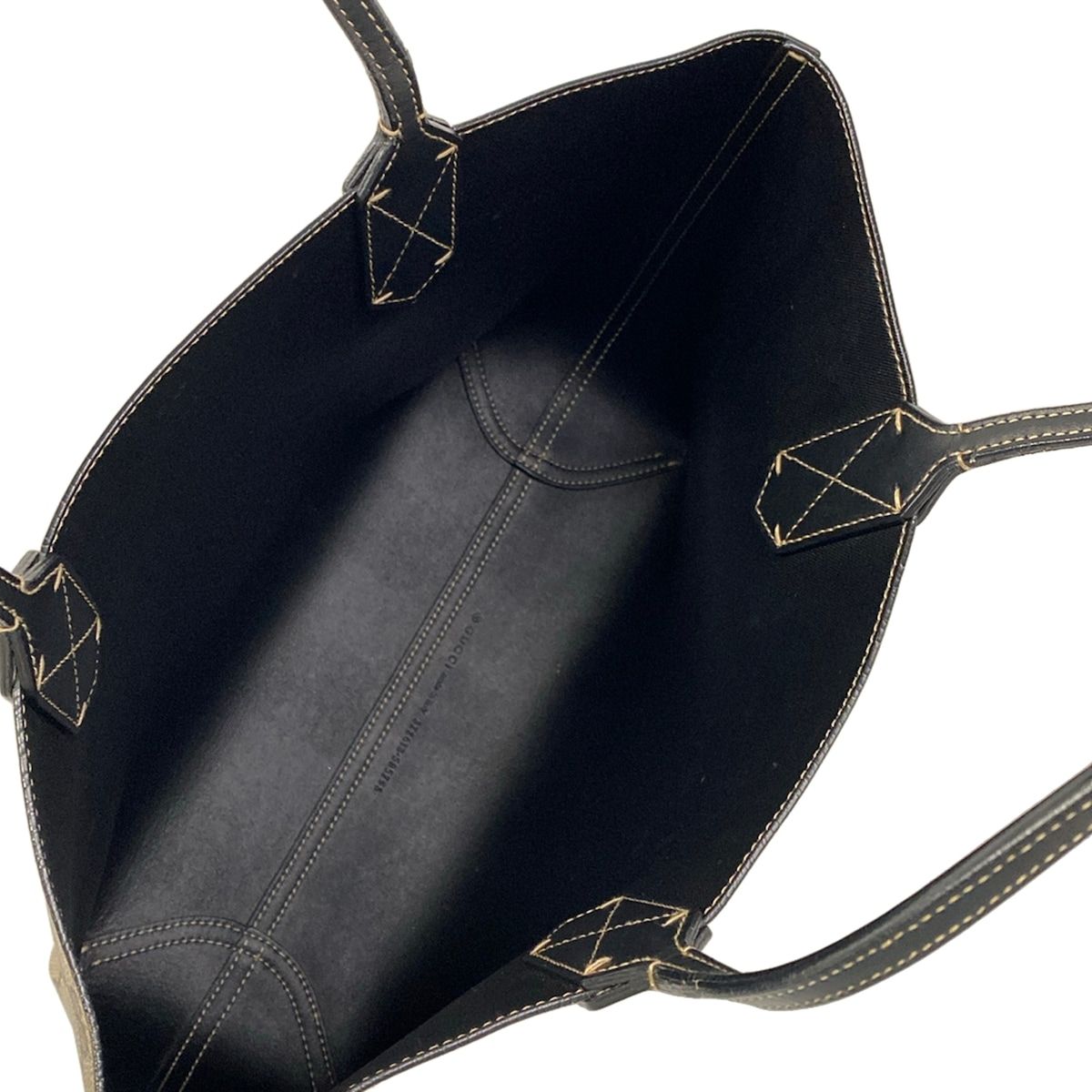 Gucci Tote GG Leather Small Black Beige Dark Brown Reversible — view 7