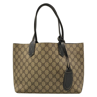 Gucci Tote GG Leather Small Black Beige Dark Brown Reversible