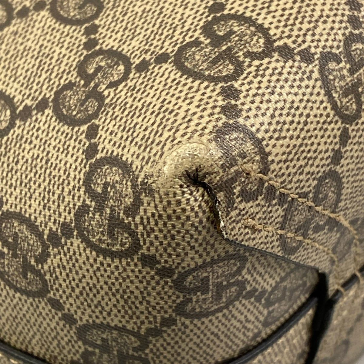 Gucci Tote GG Leather Small Black Beige Dark Brown Reversible — view 6