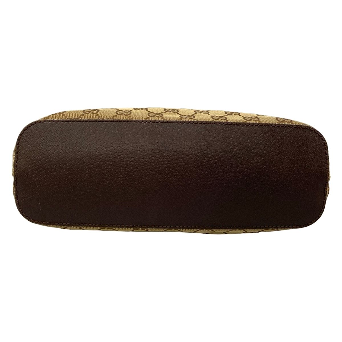 Gucci Shoulder Bag GG Pattern Beige Dark Brown Leather — view 5