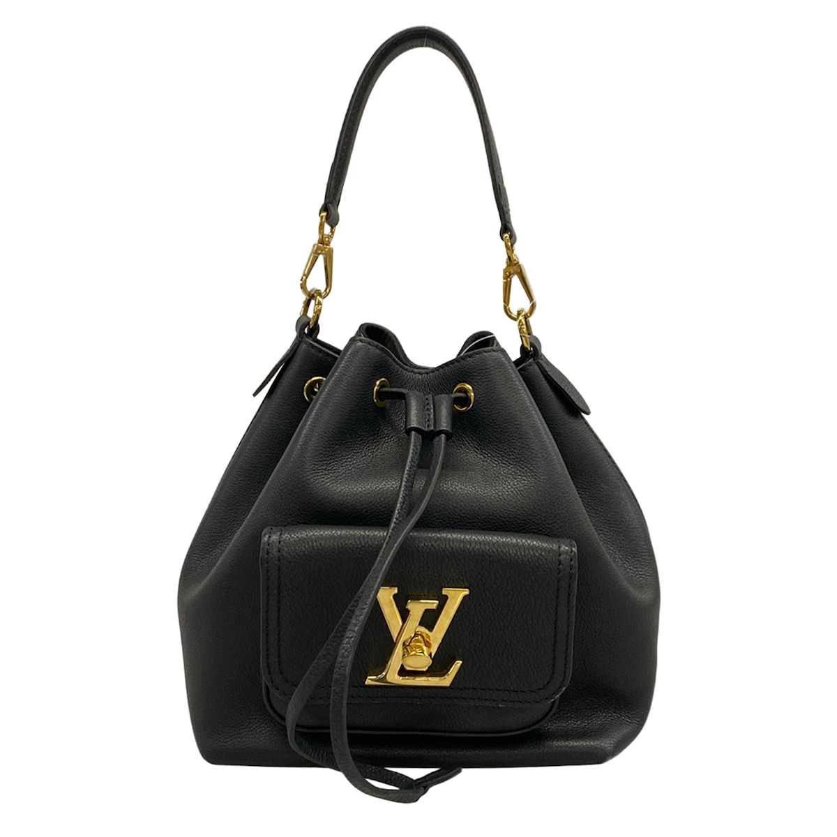 Louis Vuitton Shoulder Bag Lockme Bucket NV Noir Leather Cowhide