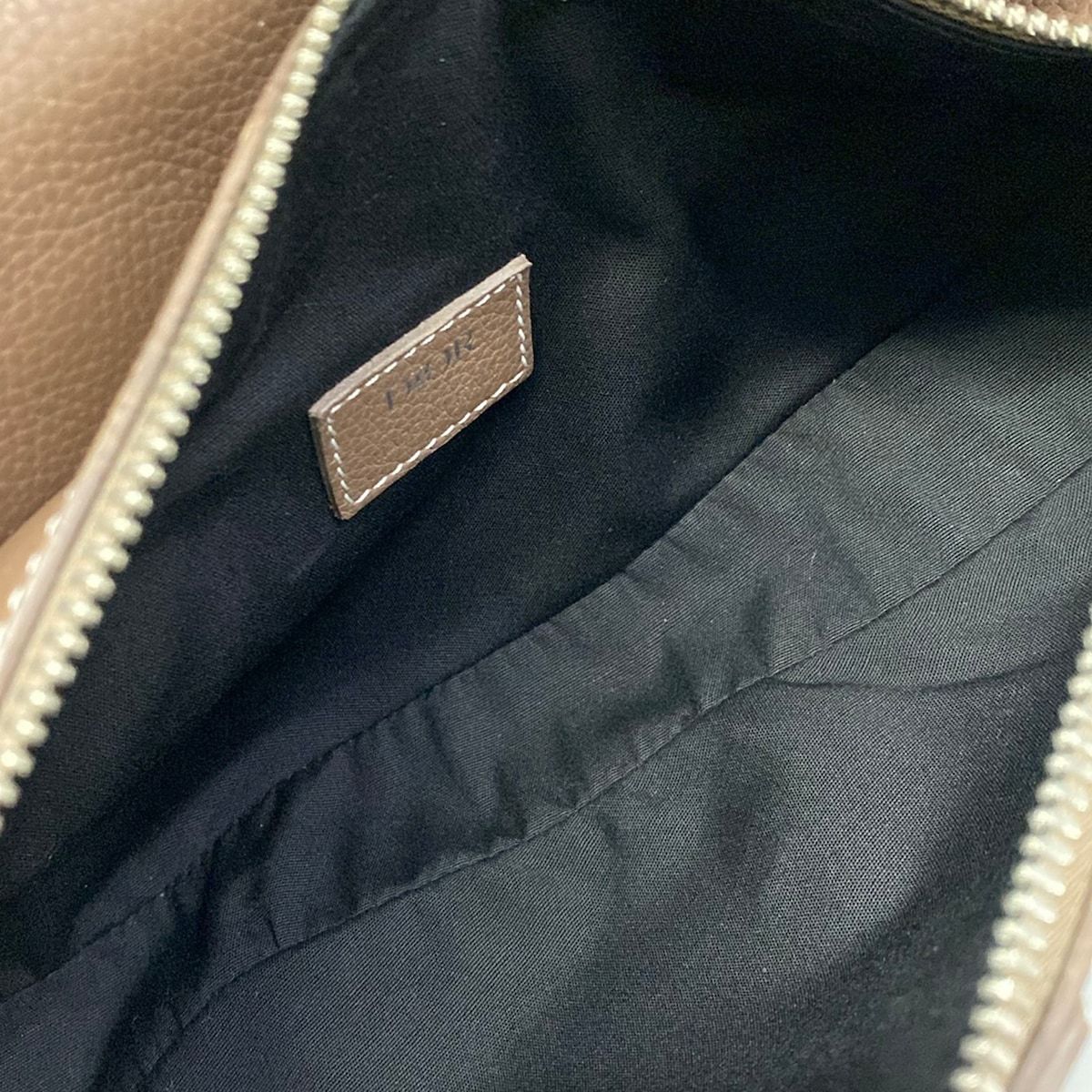 Dior Shoulder Bag Brown Khaki White Leather — view 7