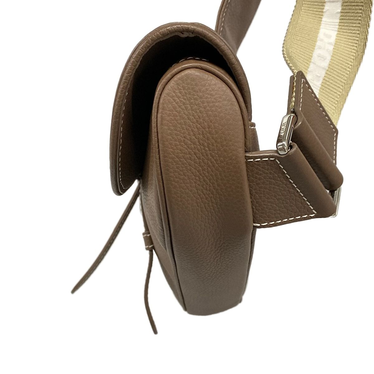 Dior Shoulder Bag Brown Khaki White Leather — view 4