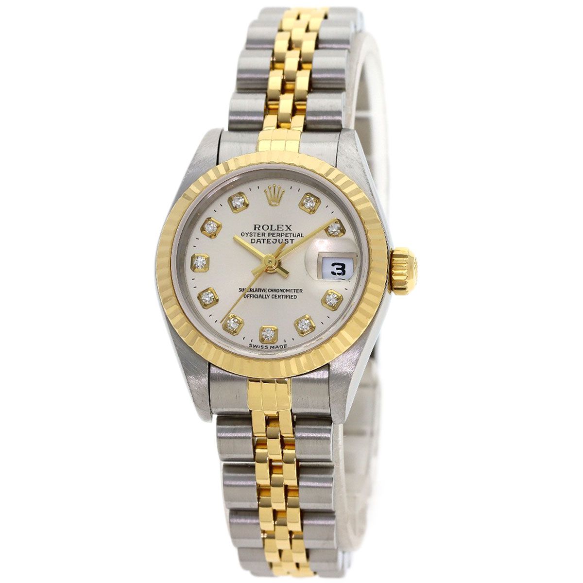 Rolex Datejust Diamond Watch SS Yellow Gold 18k