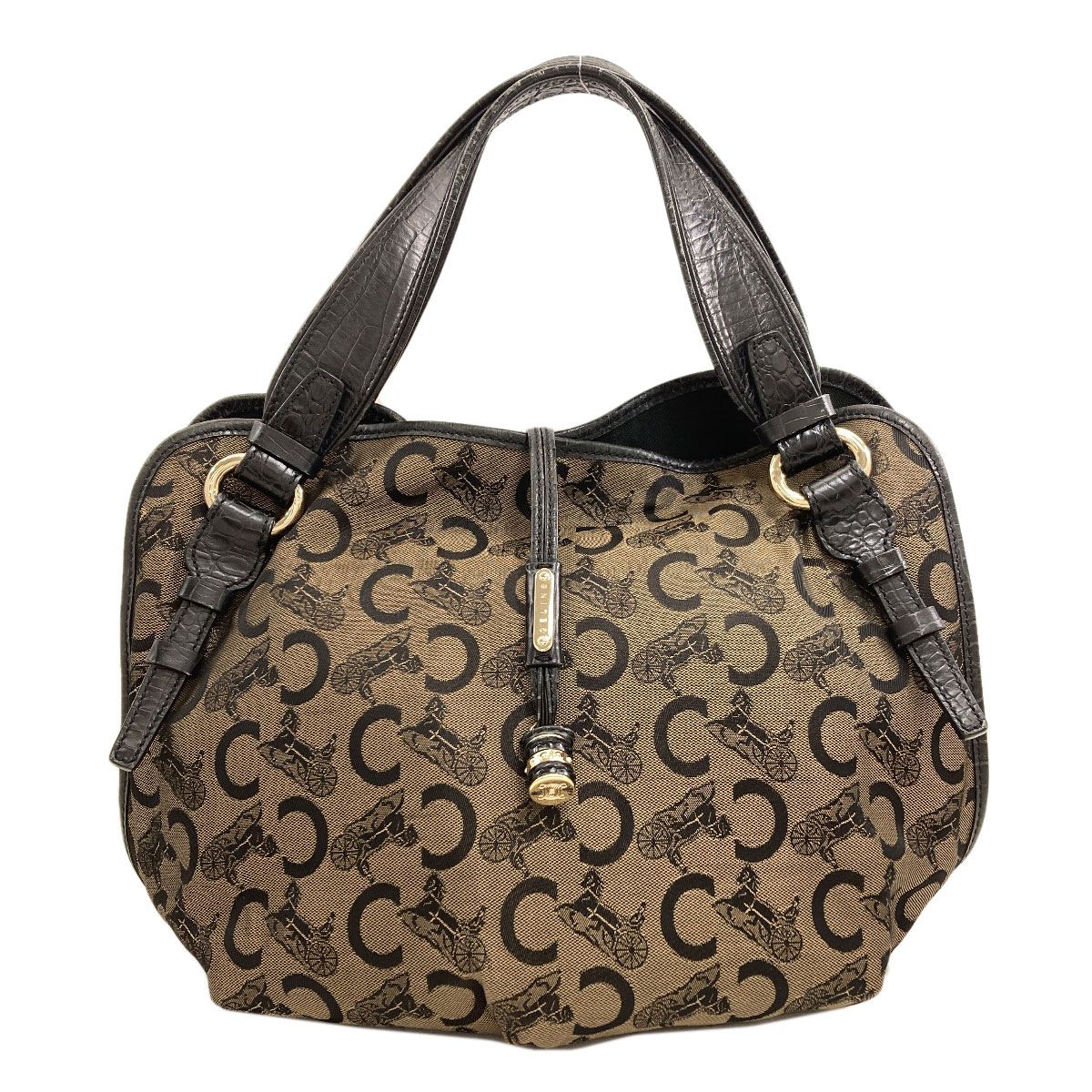Celine C Saluki Handbag Canvas