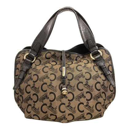 Celine C Saluki Handbag Canvas