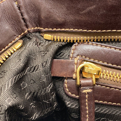 Prada Logo Shoulder Bag Canvas Calf — view 9