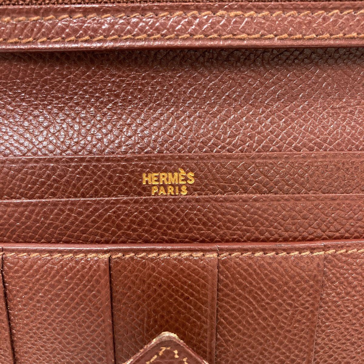 Hermes Bearn Classic Gold Wallet Epsom — view 6